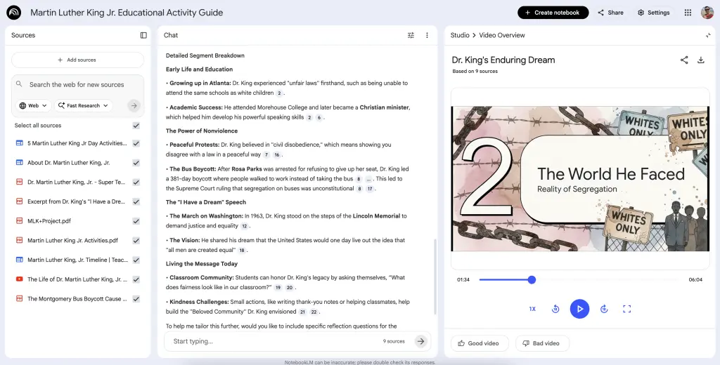Notebook LM screenshot 7